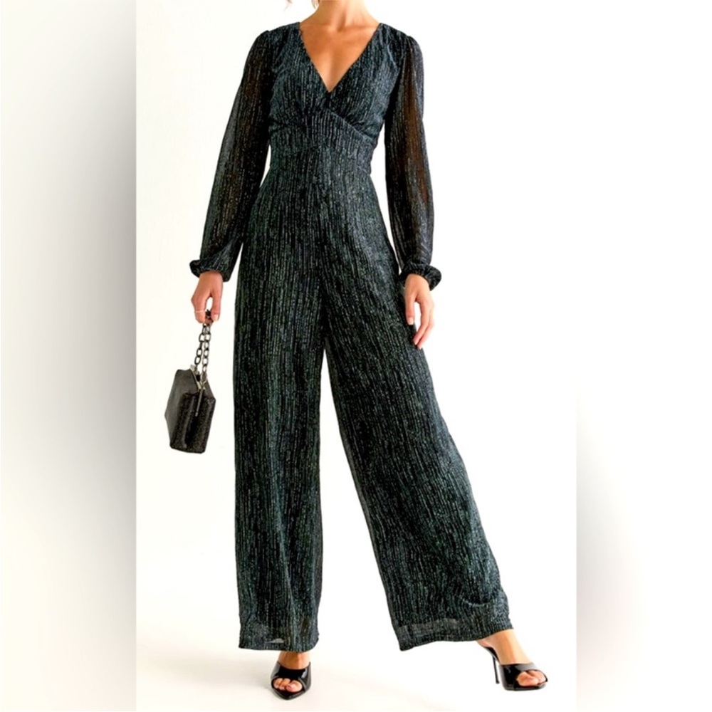 Francesca's Collections Shimmering green Jumpsuit